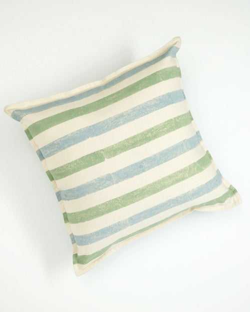 Stripe Cushion Cover, Sage (16” X 16”)