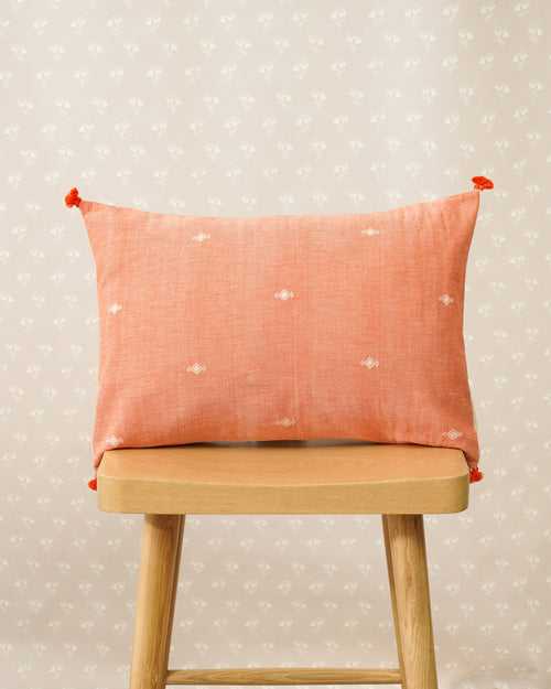 Fiesta Lumbar Cushion Cover, Apricot ( 14"x20" )