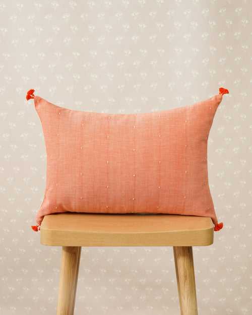 Shorshe Lumbar Cushion Cover, Apricot ( 14"x20" )
