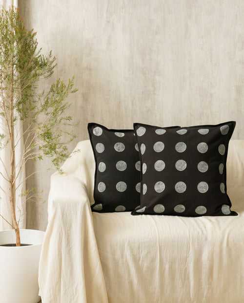 Moon Cushion Cover,Black (20” X 20”)