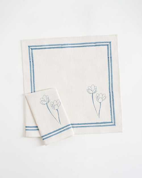 Orchid Napkins, Ocean Blue (Set of 2)