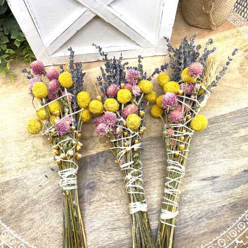 Lavender & Wheat, Floral Wand, Smudge Stick, 6 “