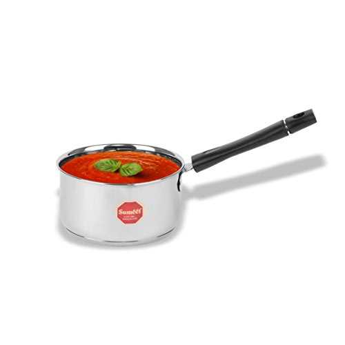 Sumeet Stainless Steel Induction Bottom (Encapsulated Bottom) Induction & Gas Stove Friendly Sauce Pan Size No. 12 (1.9 LTR)
