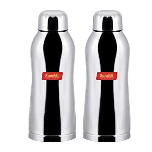 Sumeet Stainless Steel Airtight and Leak Proof Delux Fridge Water Bottle 750Ml, Set of 2pc