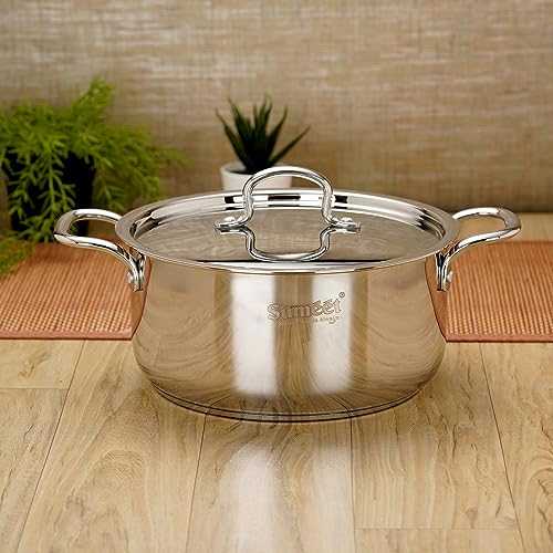 Sumeet Stainless Steel Induction Bottom (Encapsulated Bottom) Casserole with S.S Lid 6 LTR, 26 cm Dia, Silver