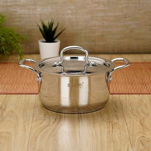 Sumeet Stainless Steel Induction Bottom (Encapsulated Bottom) Casserole with S.S Lid 2.5 LTR, 18 cm Dia, Silver