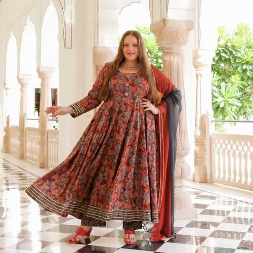 Regal Rosewood Modal Anarkali Set