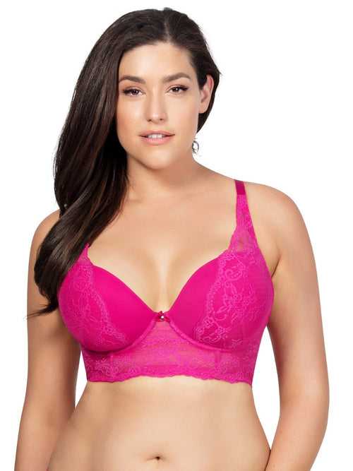 Sandrine Plunge Longline Bra - Wild pink - P5351