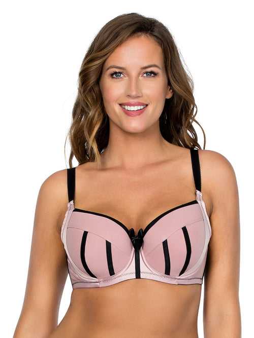 Charlotte Padded Bra - Dusty Rose w Black - 6901