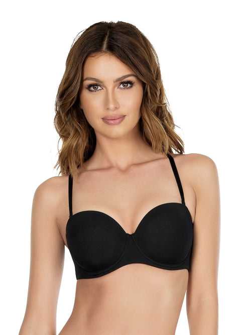 Lynn Push-Up Strapless Bra - Black - P13112