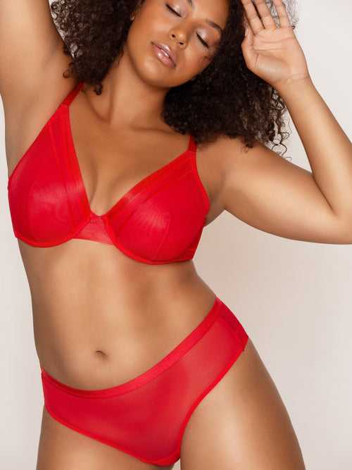 Maya Unlined Wire Bra - Cherry - P5752