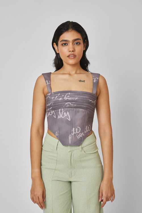 MUDDY LOGO CORSET TOP