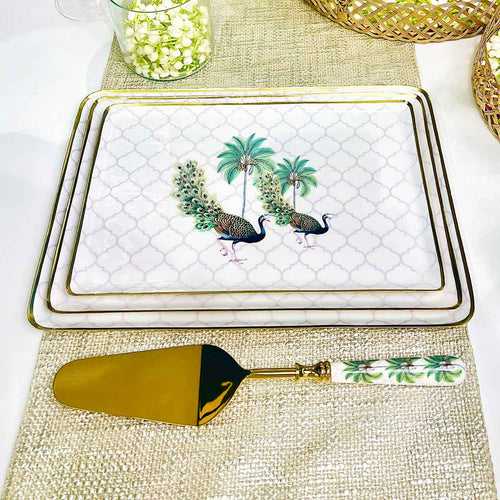 Serving Platters with Server, Gift Set of 4 - Rambagh Regalia