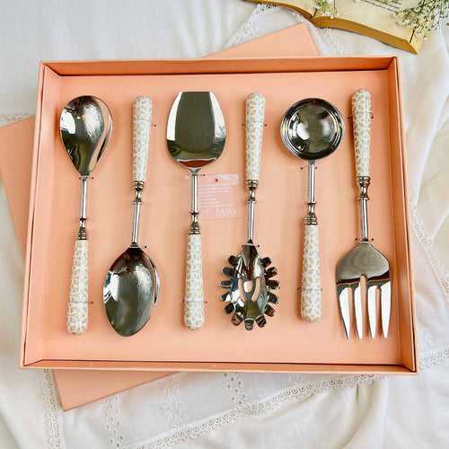 Serving Spoons, Set of 6 -  Handloom Harmony
