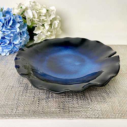 Round Ceramic Plate - Midnight Blue