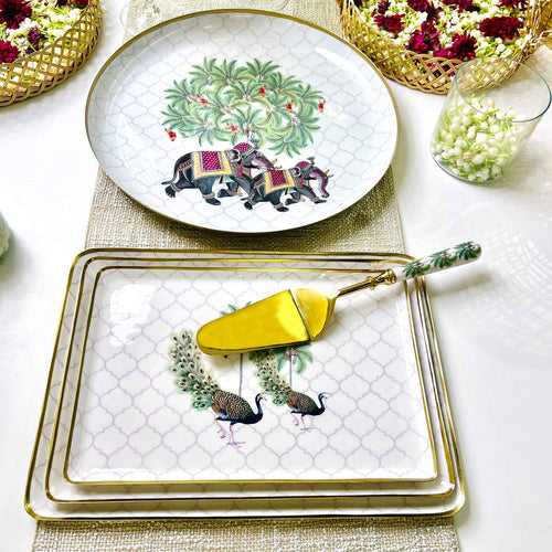 Serving Platters with Server, Gift Set of 5 - Rambagh Regalia