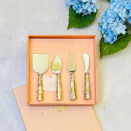 Cheese Knives, Set Of 4 - Golden Pearl