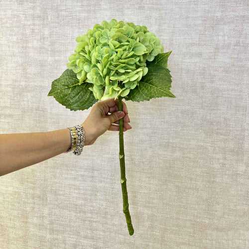 Artificial Hydrangea Flower Stick - Green
