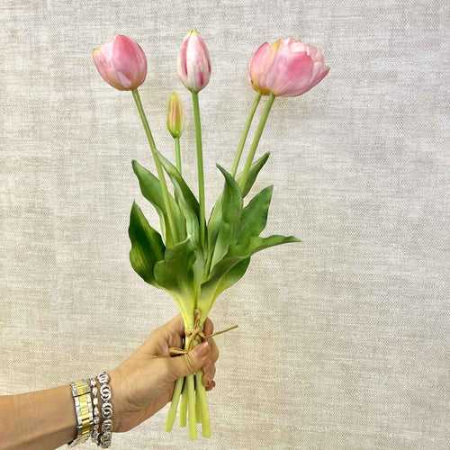 Artificial Tulip Flower Bunch - Pink