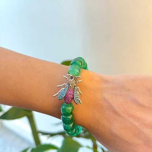 Emerald Marble Bee Bracelet
