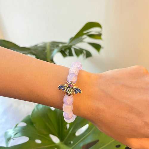 Lavender Marble Bee Bracelet