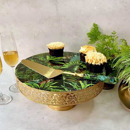 Cake Stand With Server Gift Set - Amazonia Night