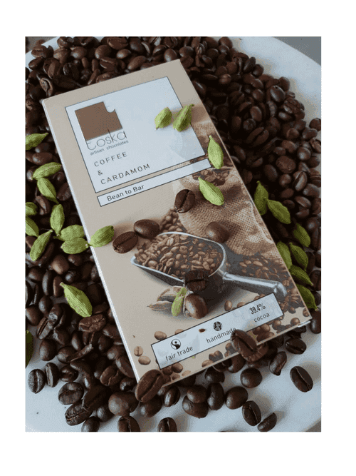 Coffee & Cardamom Milk Chocolate - 70g - Toska Chocolate