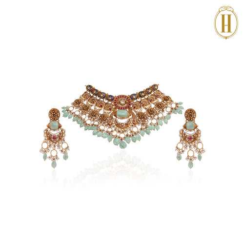 Anayat Bridal Gold Necklace Set