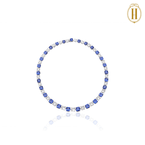 Legacy Cushion Cut Tanzanites and Diamonds Necklace