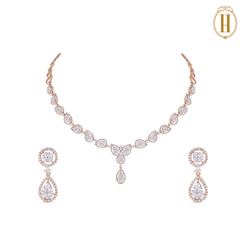 Bella Diamond Pears Symphony Necklace Set