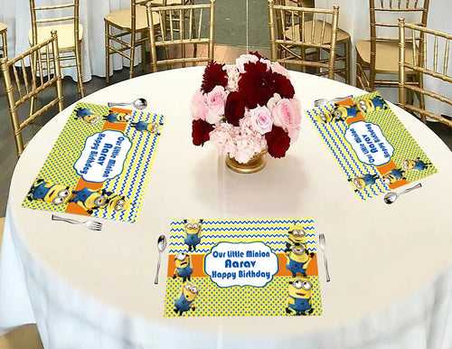 Minnion Theme Birthday Table Mats for Decoration