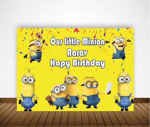 Minnion Theme Birthday Party Backdrop