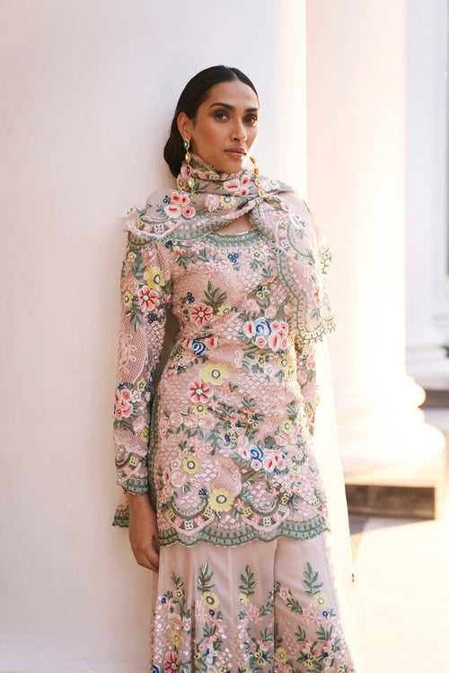 The XV Couture Embroidered Sharara Set