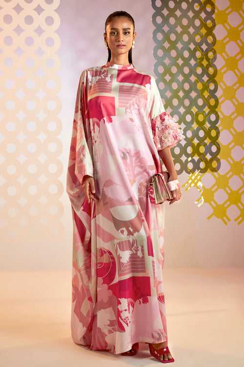 FLORA HAND EMBELLISHED ASYMMETRICAL KAFTAN