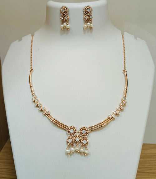 925 Silver Rose Gold Necklace