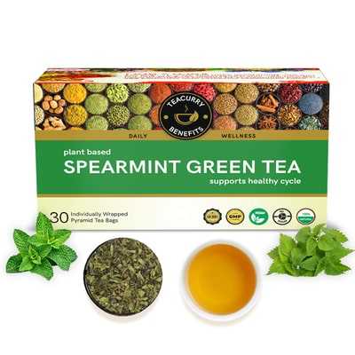 Spearmint Green Tea - Helps with Digestive Wellness, Hormone Balance, and Cognitive Support
