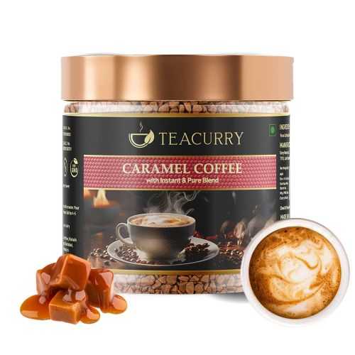 Caramel Instant Coffee Powder - Arabica Freeze Dried Coffee for Instant Hot & Cold Coffee