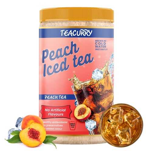 Peach Instant Iced Tea Mix - Highly Flavourful, All Natural Ice Tea Powder for Instant Ice Brews & Cold Brews