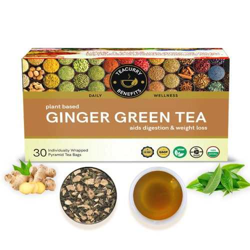 Ginger Green Tea - Helps with Metabolism, Indigestion, Sugar Levels