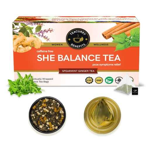 PCOS PCOD Tea - She Balance Tea with Diet Chart to help with Hormone, Period and Weight