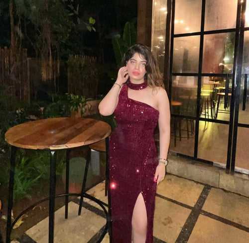 Prachi Kapoor In Our Vanessa Sequin Choker Slit Dress