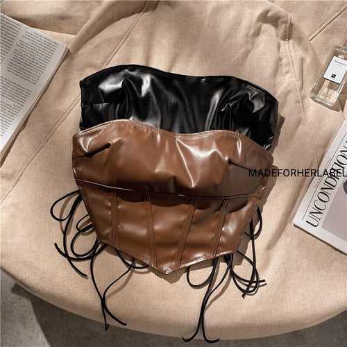 Cuban Leather Tube Top