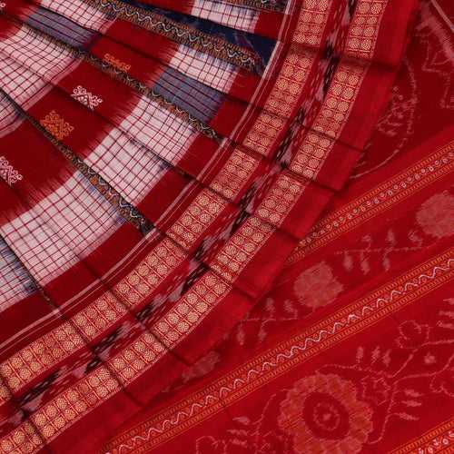 Handloom Bomkai Cotton Ikat Saree