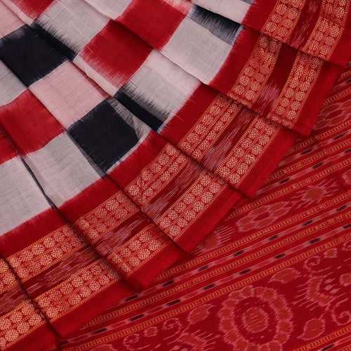 Handloom Bomkai Cotton Ikat Saree