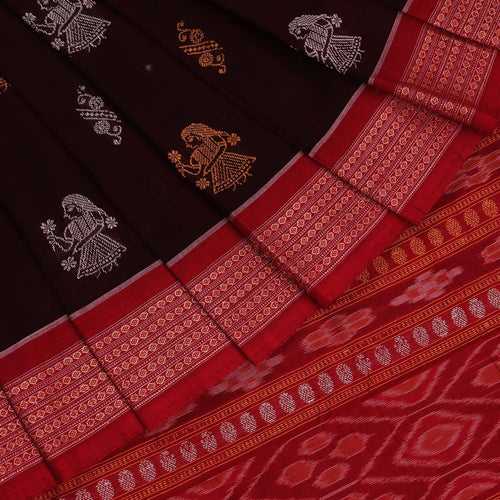 Handloom Bomkai Cotton Ikat Saree