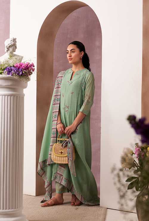 Aqua Classic Side Gather Mahira Kurta Set