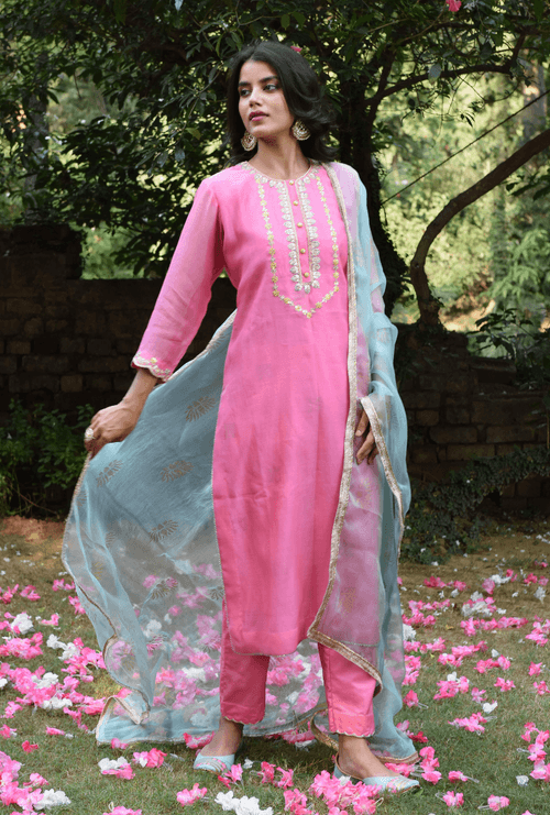 Pink Roop Gota Tunic