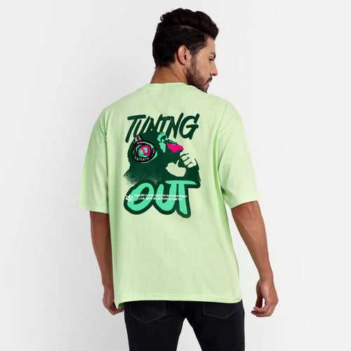 Tuning Out Mintgreen Oversized T-shirt