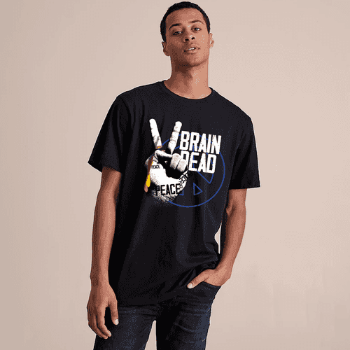 BRAIN HEAD BLACK OVERSIZED T-SHIRT