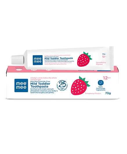 Mee Mee Fluoride-Free Strawberry Flavor Toothpaste - 70 Gram